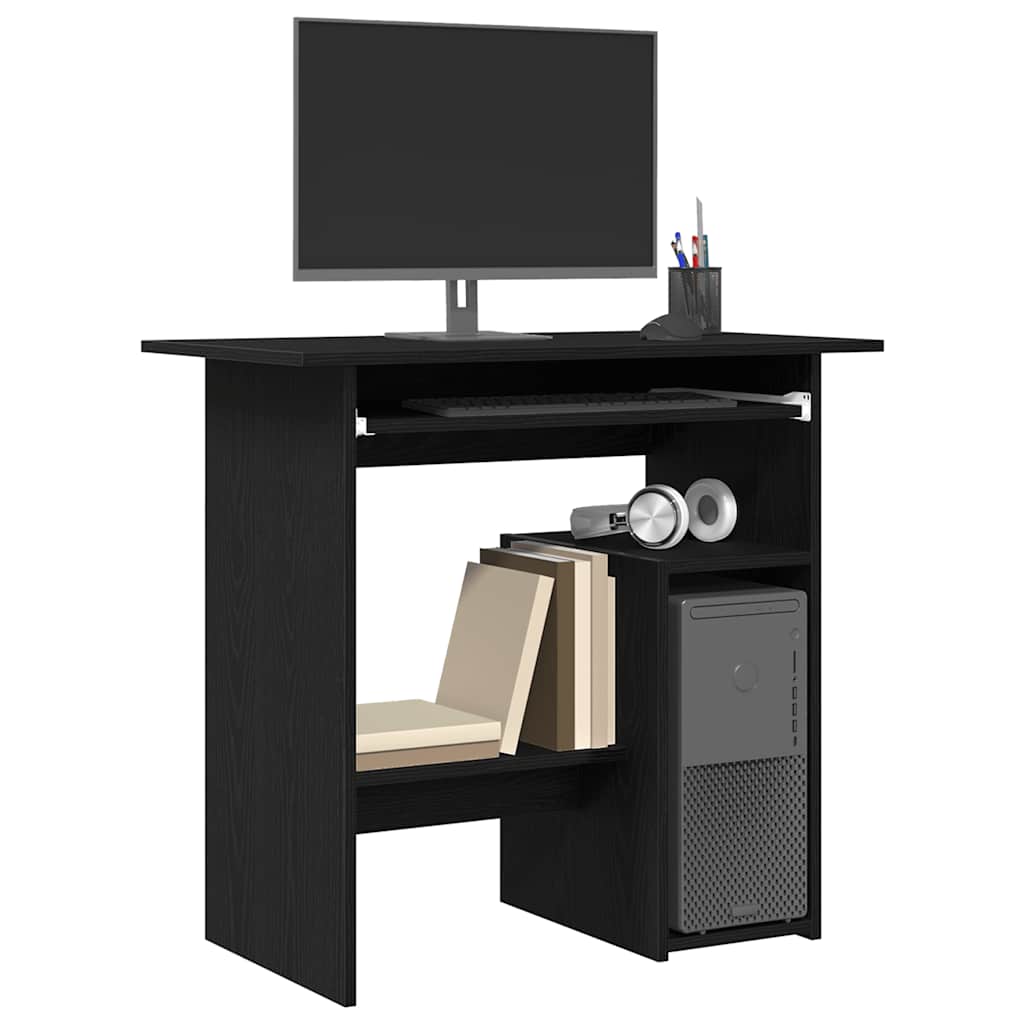 Desk Black Oak 80x45x74 cm Engineered Wood
